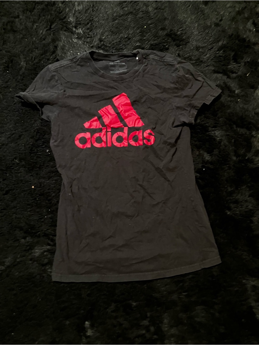 Adidas Black T-Shirt with Red Logo
